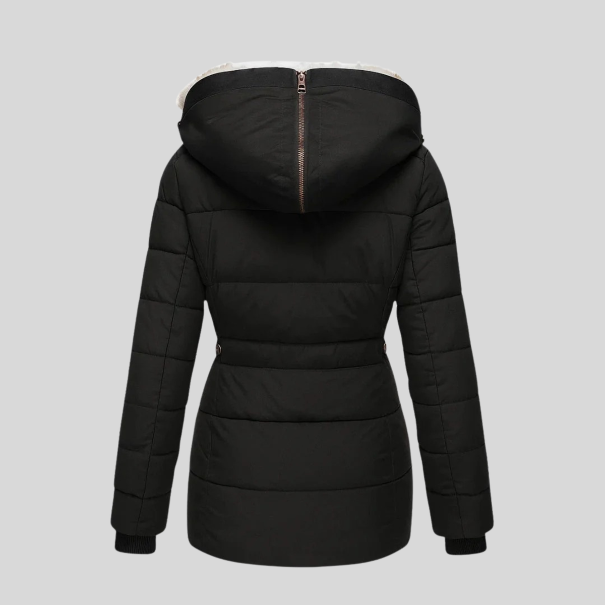 Bruna™ | Parka Trapuntato con Cappuccio in Pelliccia Ecologica