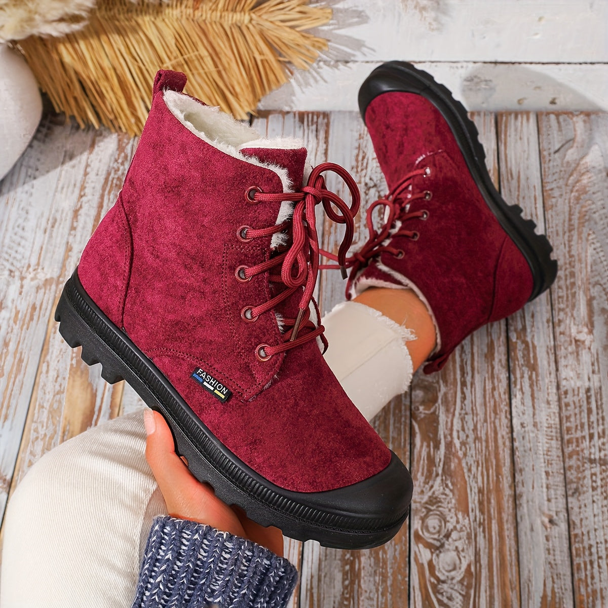 Rosalind™ | Stivali da neve con lacci e fodera in peluche