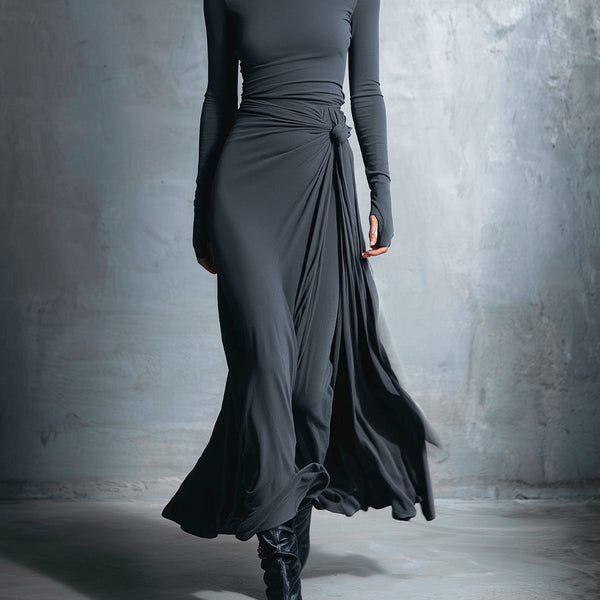 Mildred | Abito Maxi in Jersey con Nodo Laterale