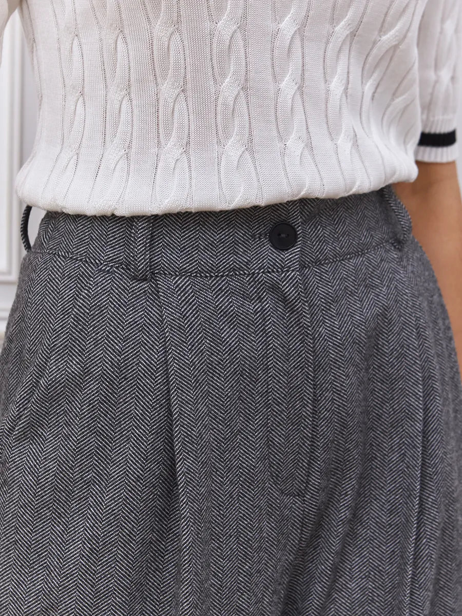 Solène | Pantaloni palazzo caldi a zigzag