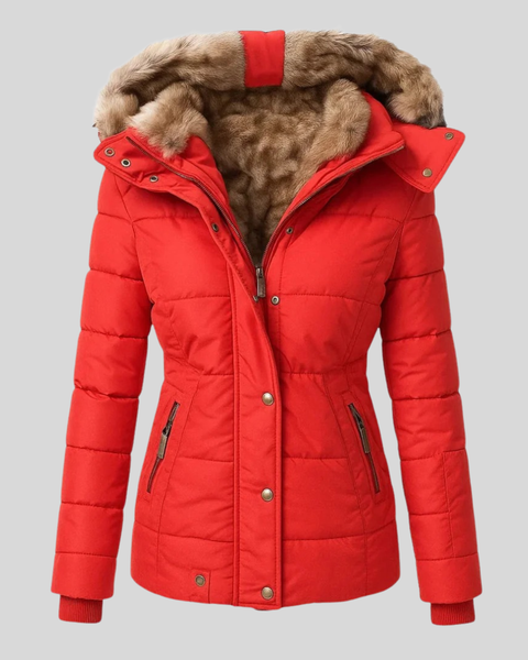 Bruna™ | Parka Trapuntato con Cappuccio in Pelliccia Ecologica