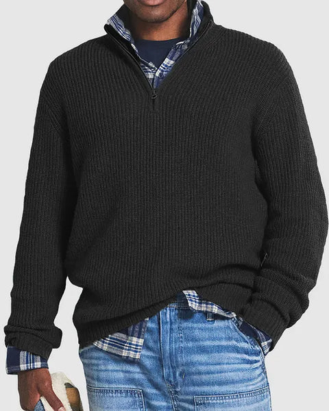 Maglione Winston a Mezzo Zip a Coste