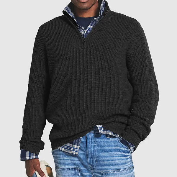 Maglione Winston a Mezzo Zip a Coste