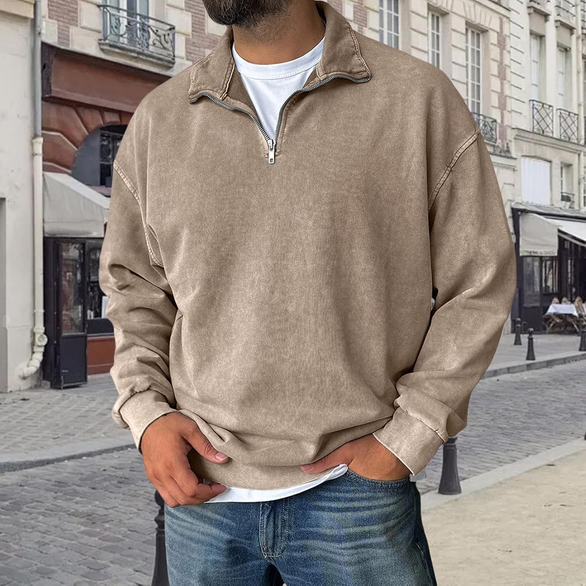 Tristan Pullover a Mezzo Zip