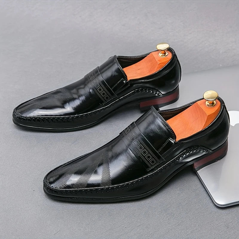 Mocassino Elegante in Pelle – Punta Quadrata Senza Lacci