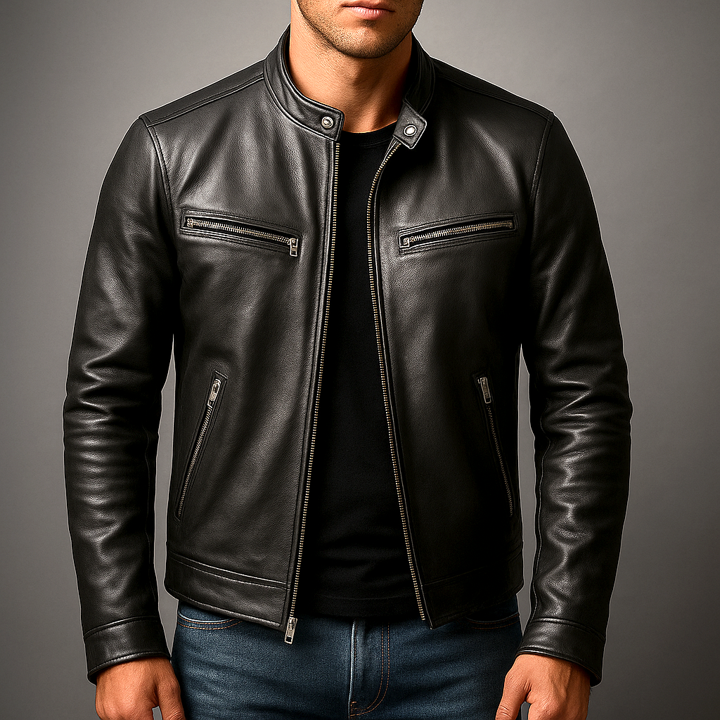 Simone | Giacca vintage in pelle con zip