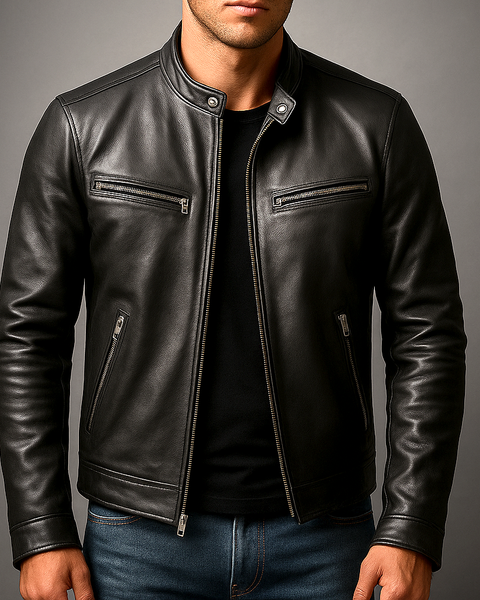 Simone | Giacca vintage in pelle con zip