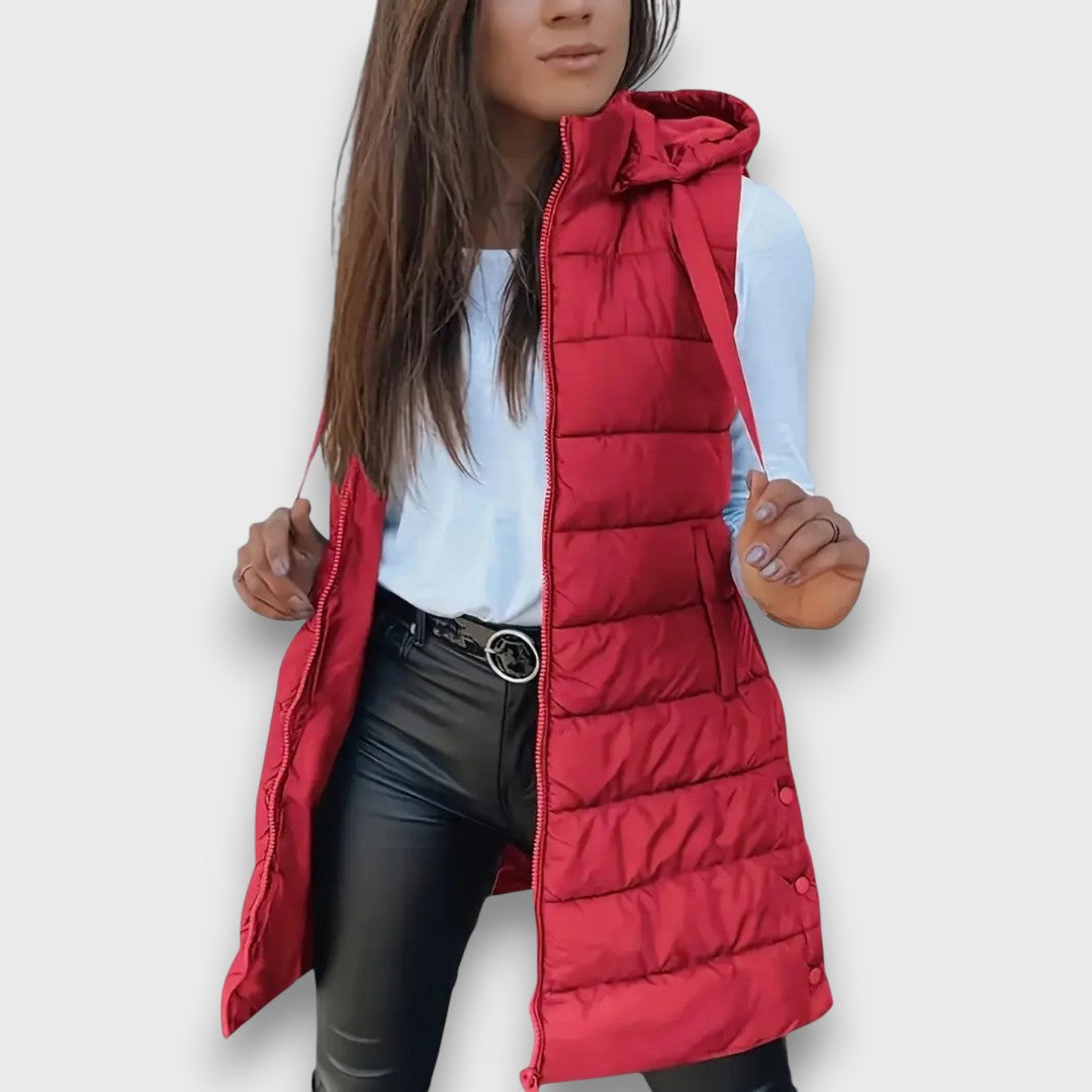 Livia | Gilet Trapuntato Senza Maniche con Cappuccio Casual