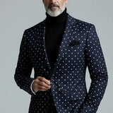 Abito uomo blu navy a pois a due pezzi