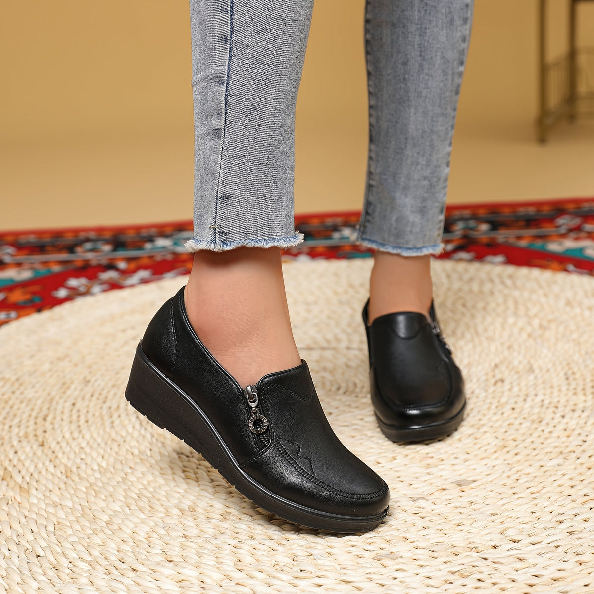 Harriet™ | Mocassini con zip laterale e tacco