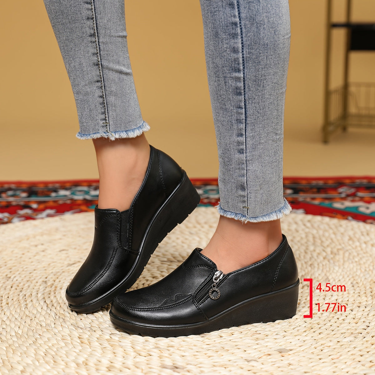 Harriet™ | Mocassini con zip laterale e tacco