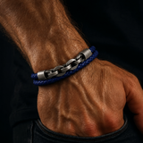 Catene di Fenrir – Bracciale vichingo in pelle e acciaio – immagine 6