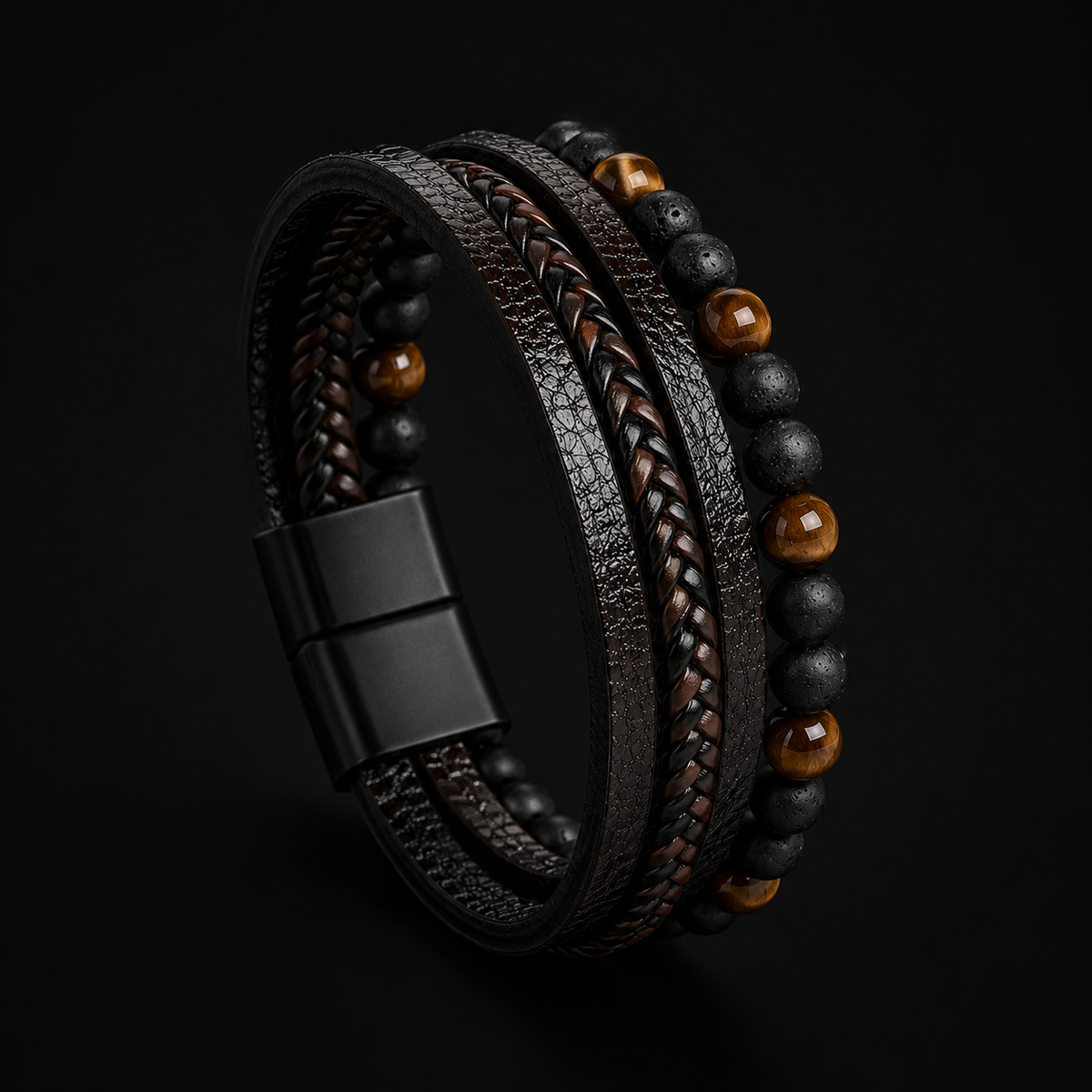 Nomad Stone – Bracciale multistrato con pietre naturali – immagine 1