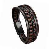 Intreccio di Ferro – Bracciale multistrato in pelle – immagine 8