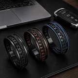 Intreccio di Ferro – Bracciale multistrato in pelle – immagine 5