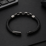 Catena Nordica – Bracciale in pelle e acciaio – immagine 5