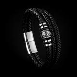 Forza del Valhalla – Bracciale a triplo strato in pelle – immagine 1