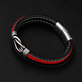 Infinito del Guerriero – Bracciale intrecciato rosso e nero – immagine 3