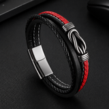 Infinito del Guerriero – Bracciale intrecciato rosso e nero – immagine 4