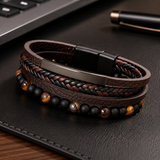 Blackstone Creed – Bracciale in pelle e pietre naturali – immagine 7