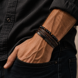Blackstone Creed – Bracciale in pelle e pietre naturali – immagine 2