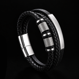 Ironcrest – Bracciale multistrato in pelle e acciaio – immagine 5