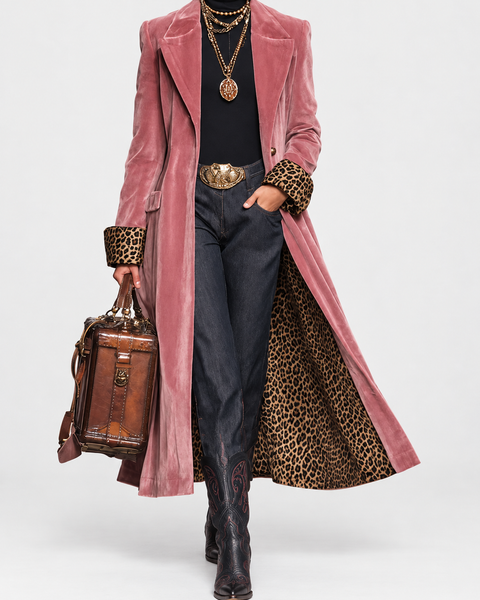 Giulia | Cappotto lungo in velluto a taglio sartoriale