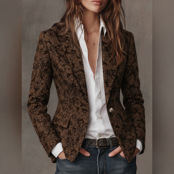 Blazer Fitted in Jacquard Paisley per Donne