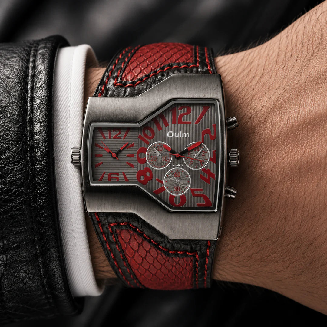 Orologio Doppio Fuso in Acciaio e Pelle — Edizione Limitata