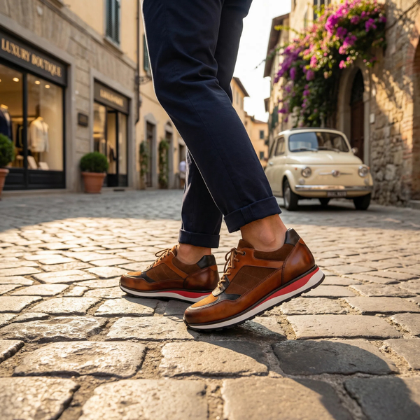 Stefano — Sneaker in pelle e camoscio