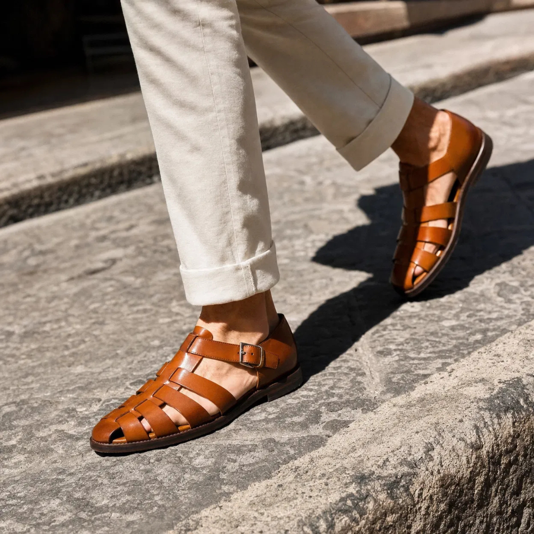 Giorgio — Sandalo Artigianale in Pelle Intrecciata