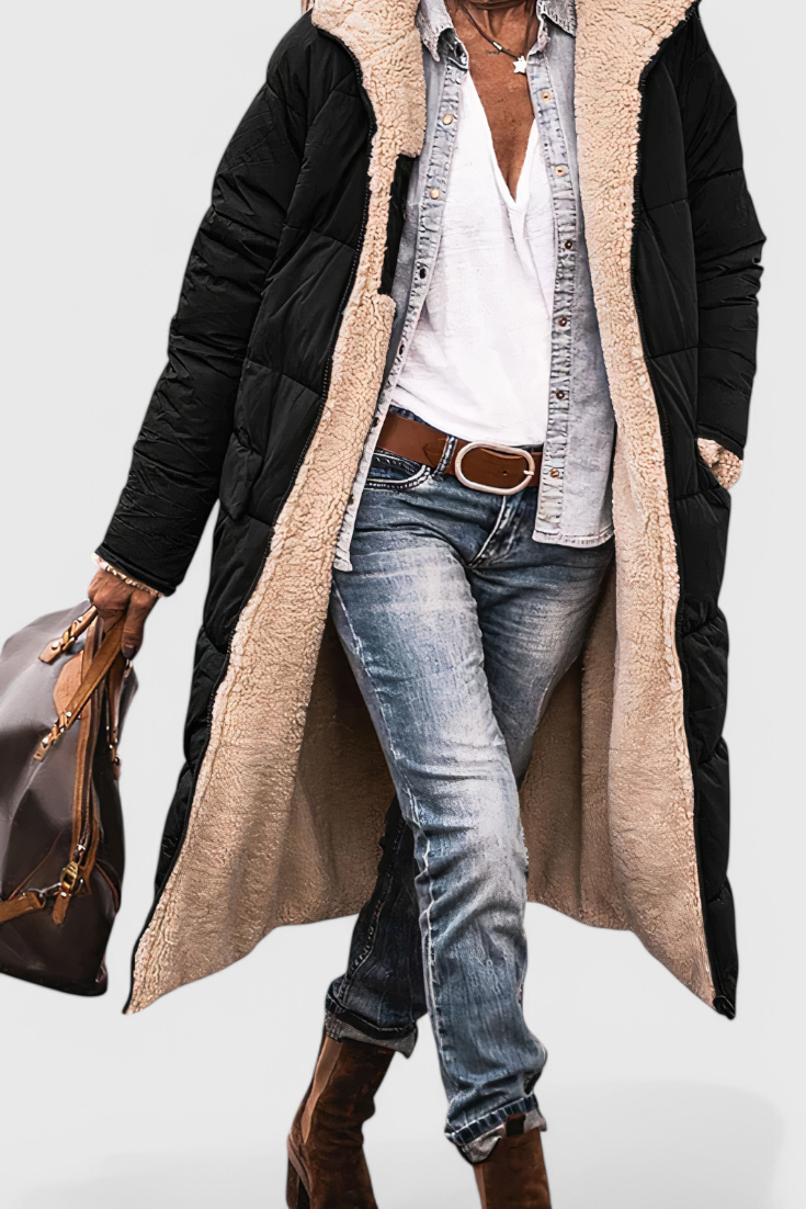 Meredith | Cappotto Lungo con Cappuccio Accogliente