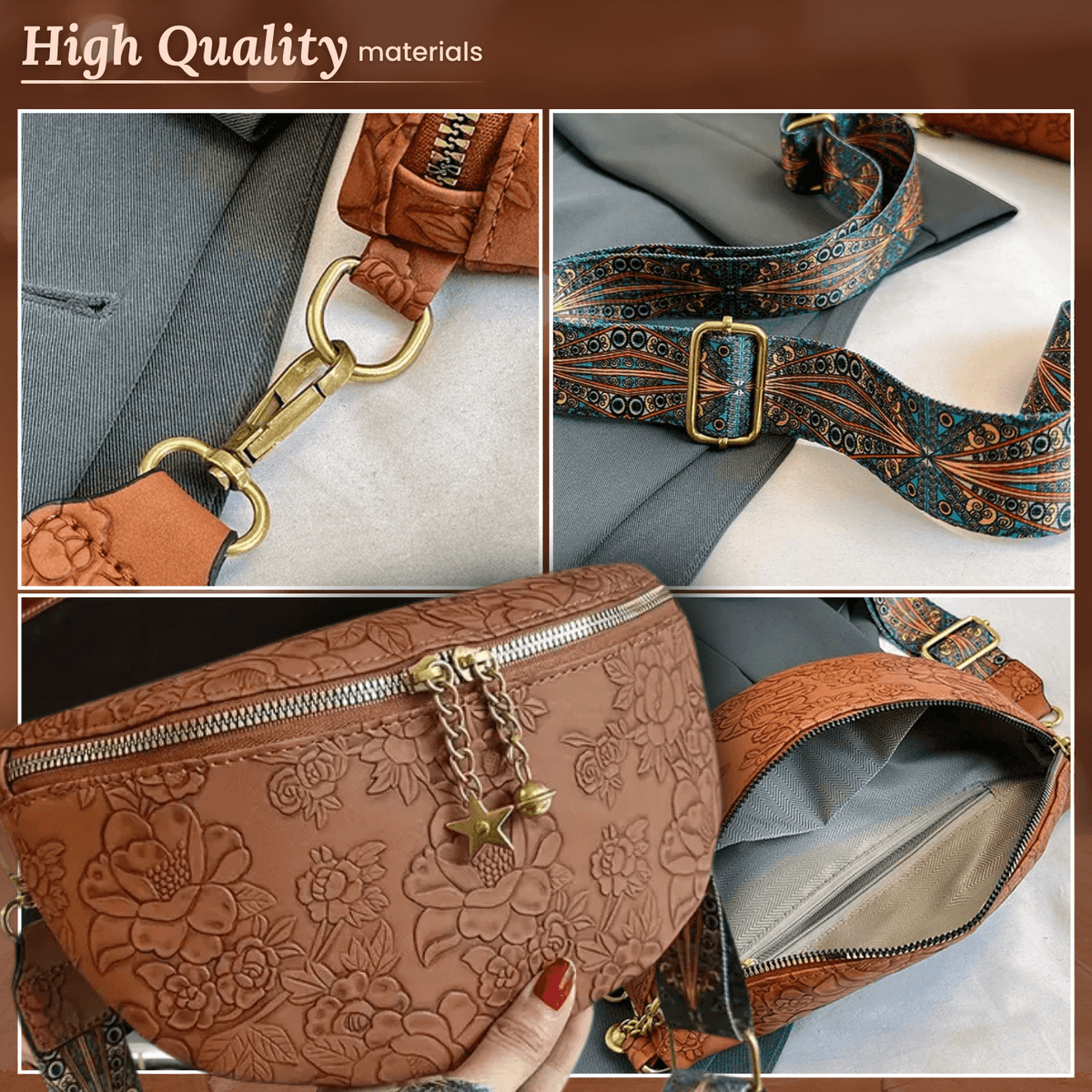 Charm Embossato di Filomena | Borsa a Spalla