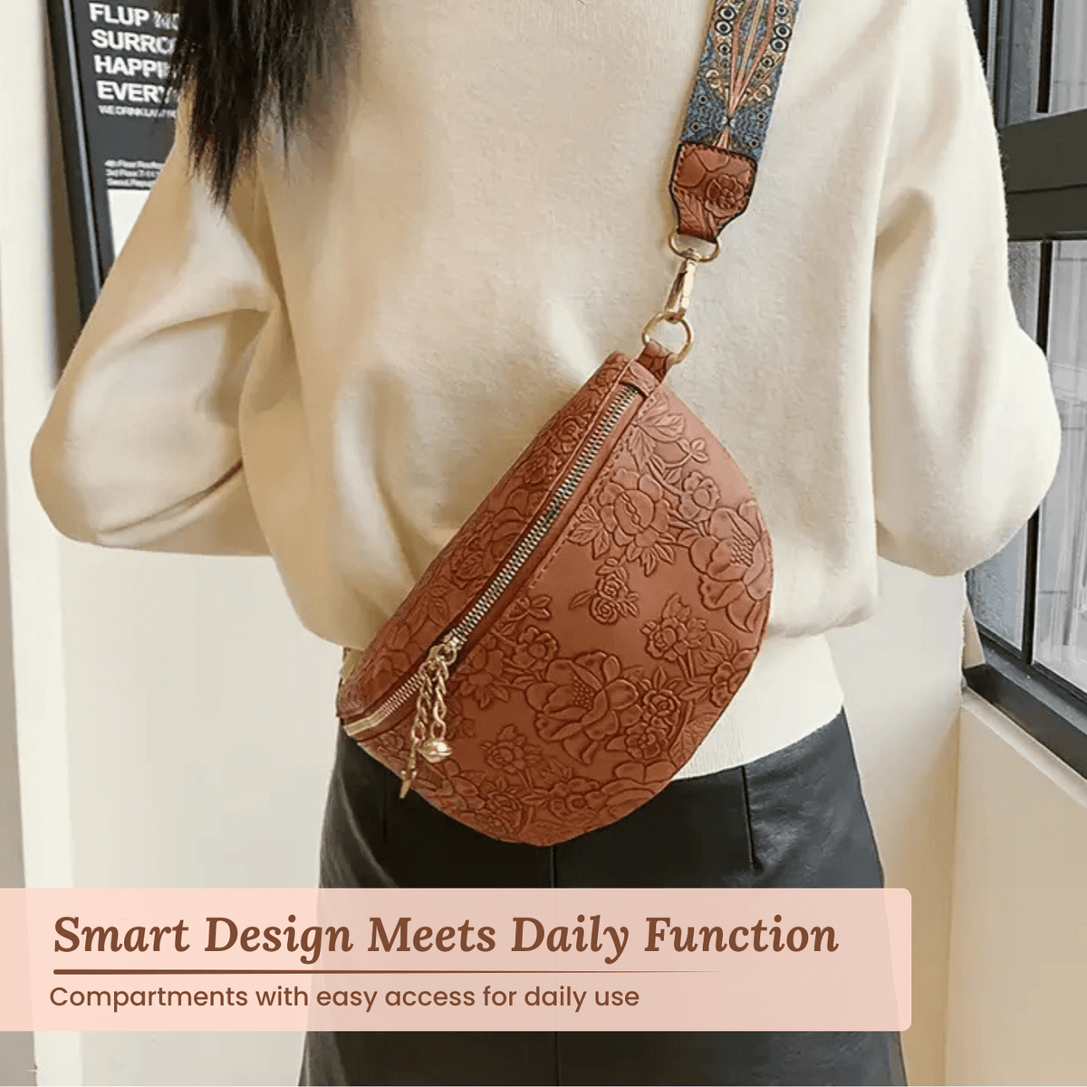 Charm Embossato di Filomena | Borsa a Spalla