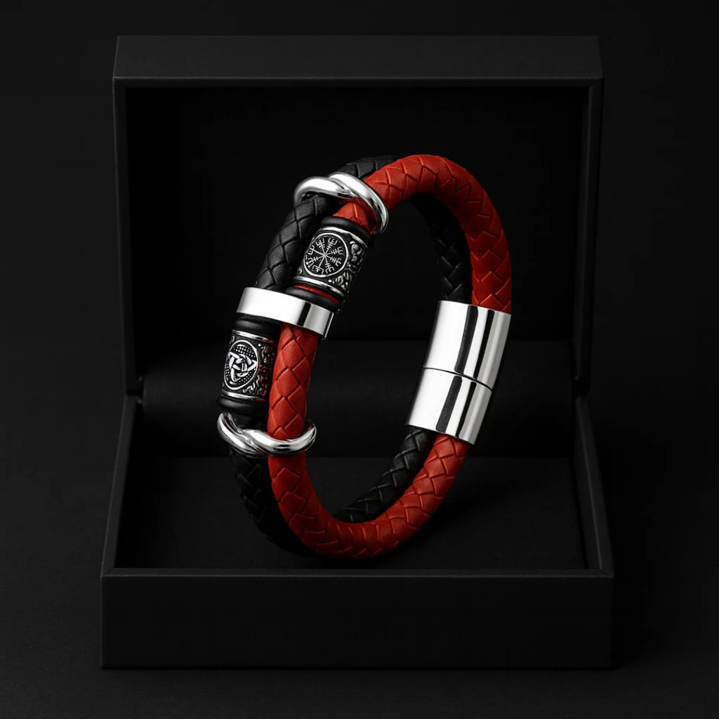 Intreccio del Destino – Bracciale con Vegvisir e nodo celtico – immagine 5