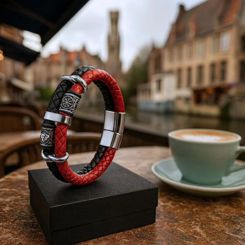 Intreccio del Destino – Bracciale con Vegvisir e nodo celtico – immagine 2