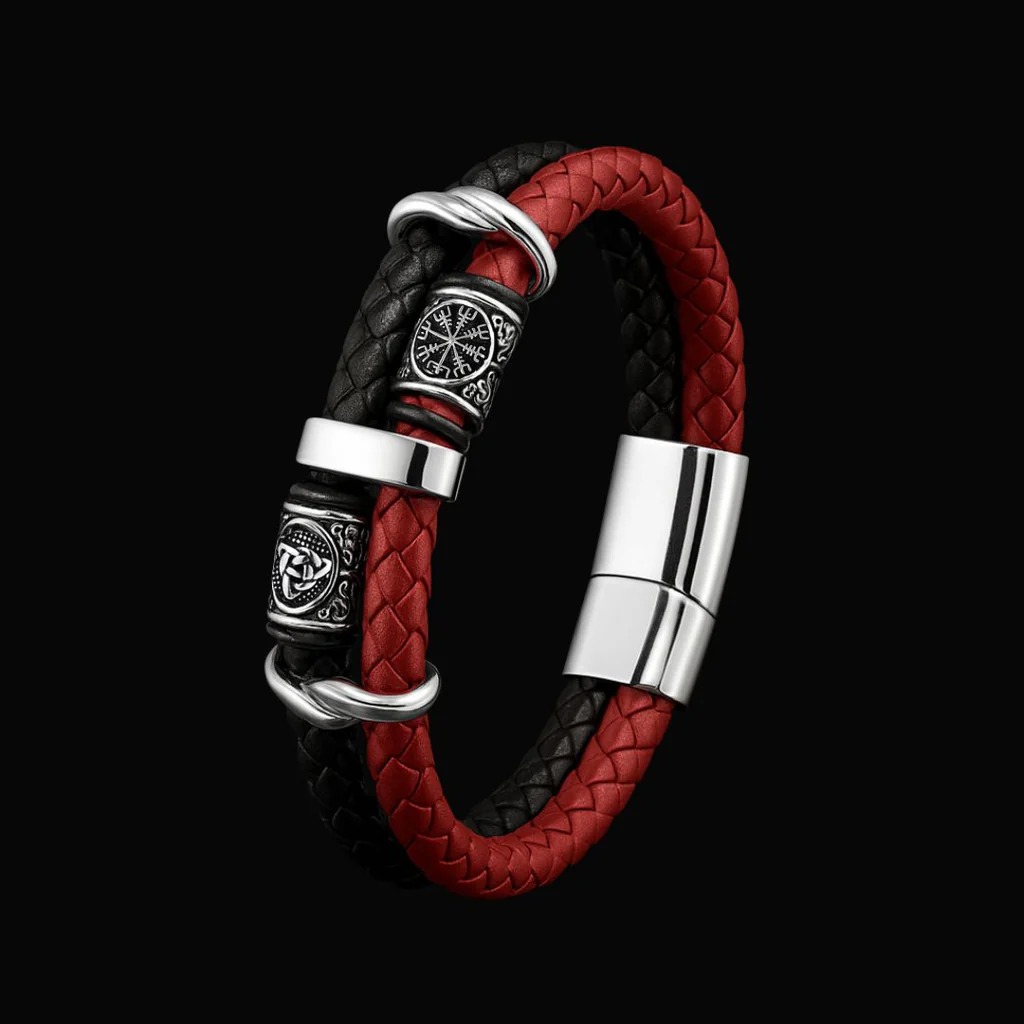 Intreccio del Destino – Bracciale con Vegvisir e nodo celtico – immagine 1
