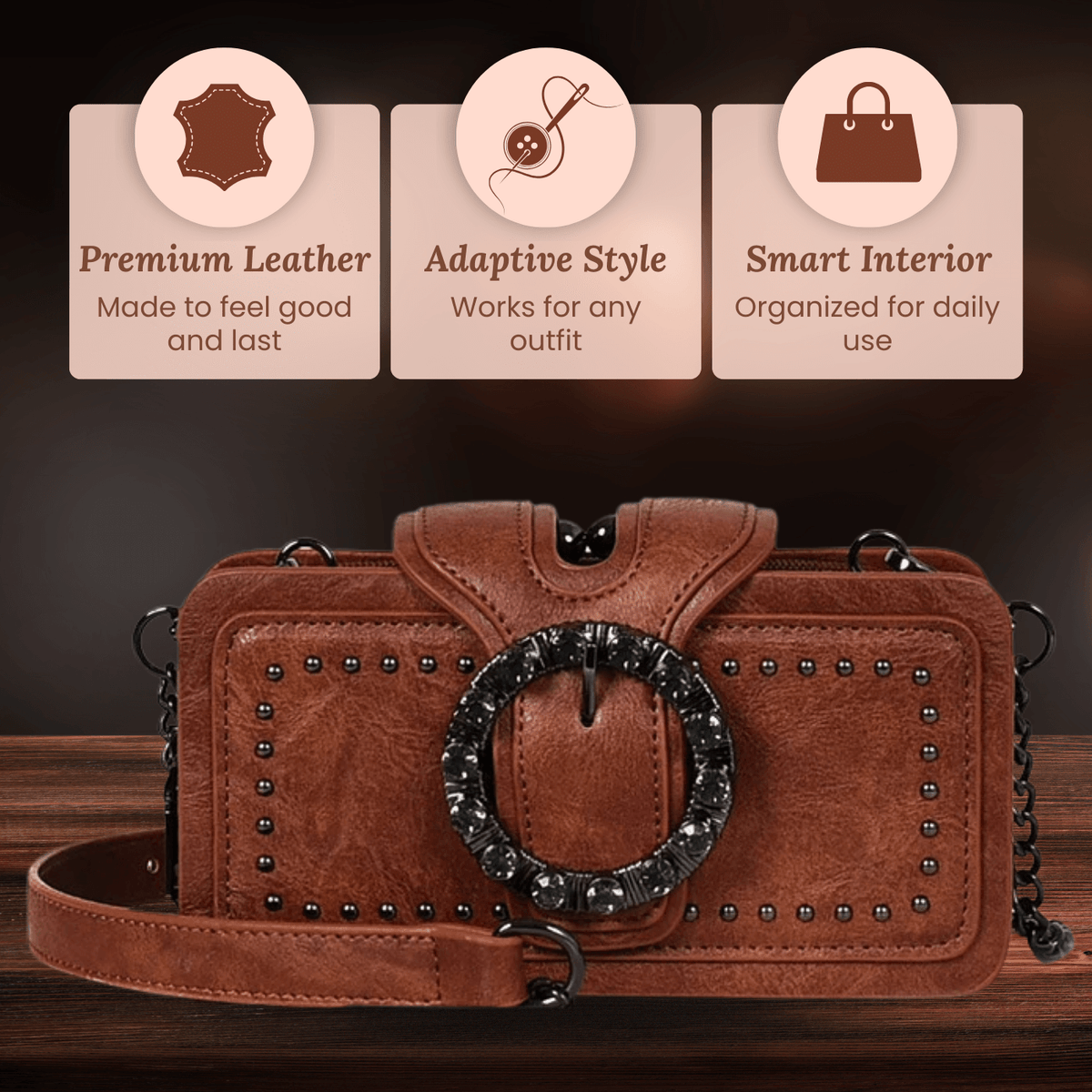 Borsa a Clutch con Borchie di Margherita