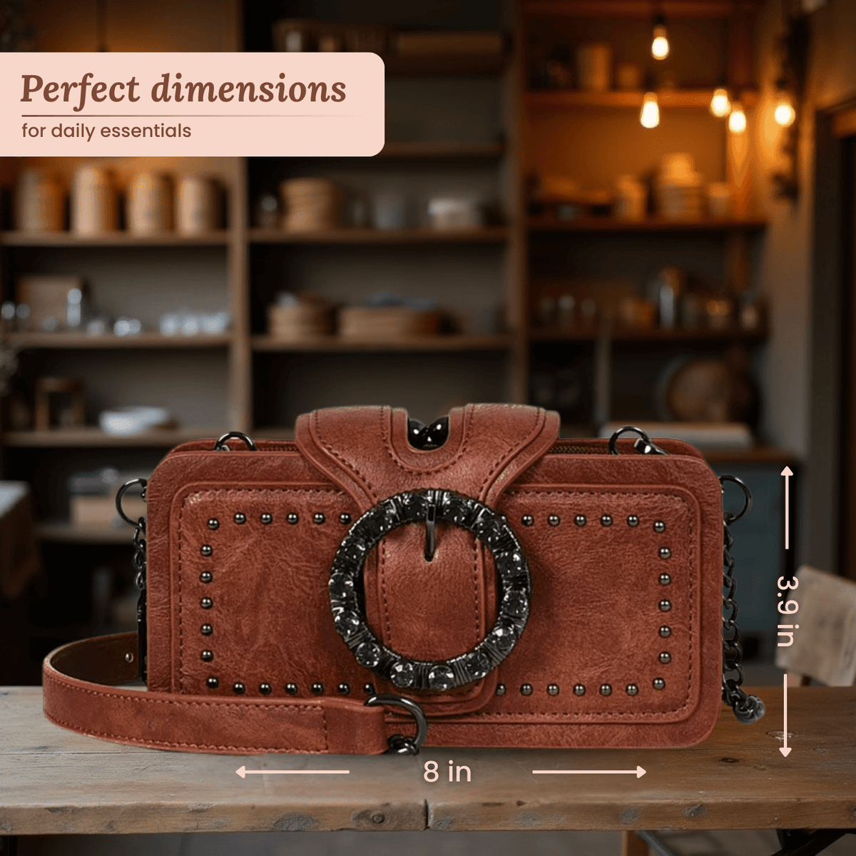 Borsa a Clutch con Borchie di Margherita