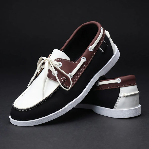 Scarpa Nautica in Pelle Bicolore – Suola Comfort