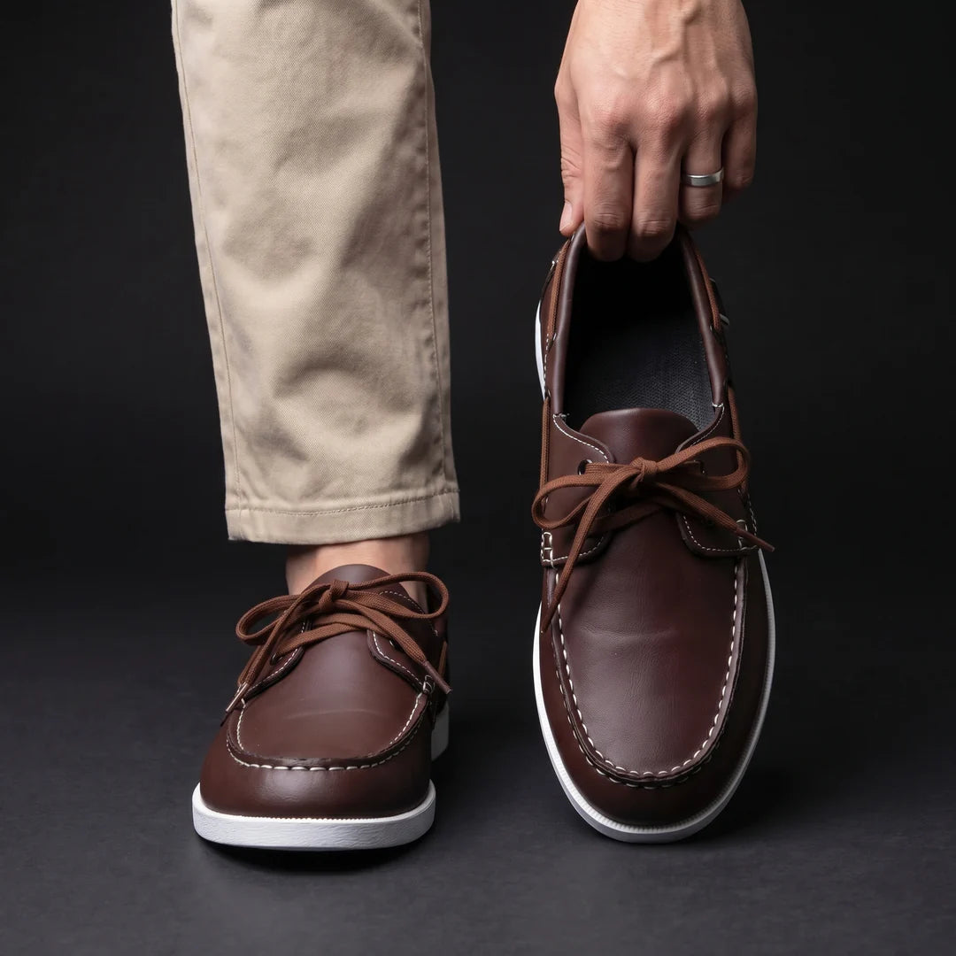 Scarpa Nautica in Pelle Bicolore – Suola Comfort