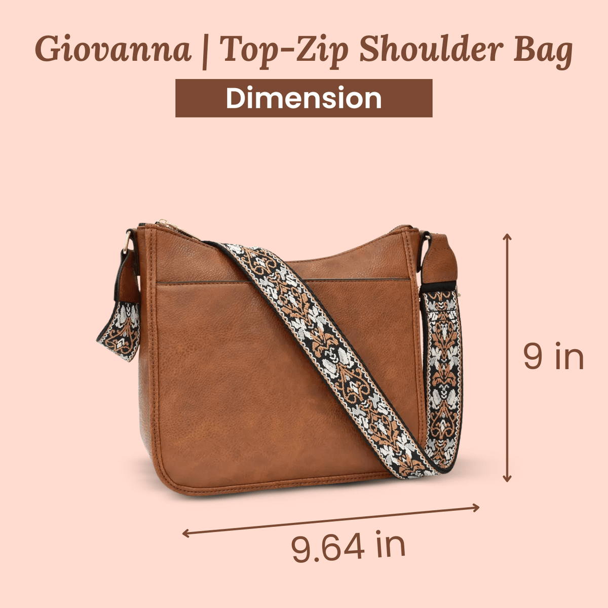 Borsa a Spalla Giornaliera di Elena con Motivi