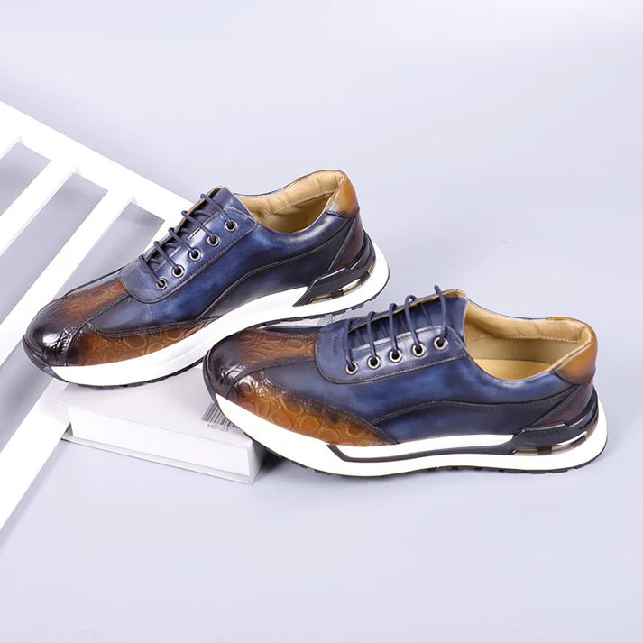 Lorenzo — Sneaker Artigianale in Pelle con Dettaglio Coccodrillo