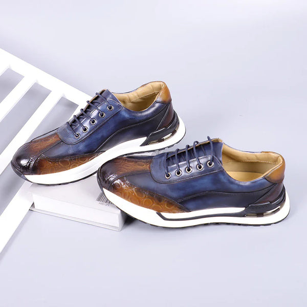 Lorenzo — Sneaker Artigianale in Pelle con Dettaglio Coccodrillo