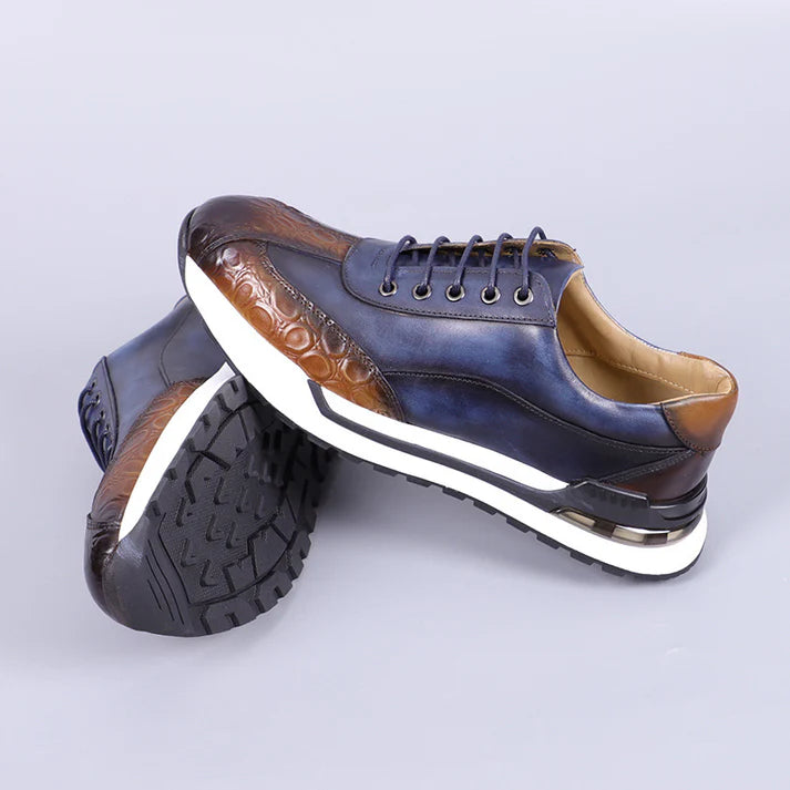 Lorenzo — Sneaker Artigianale in Pelle con Dettaglio Coccodrillo