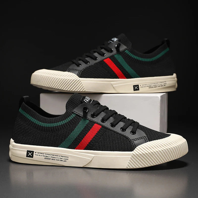 Marco — Sneaker in Maglia con Banda Tricolore