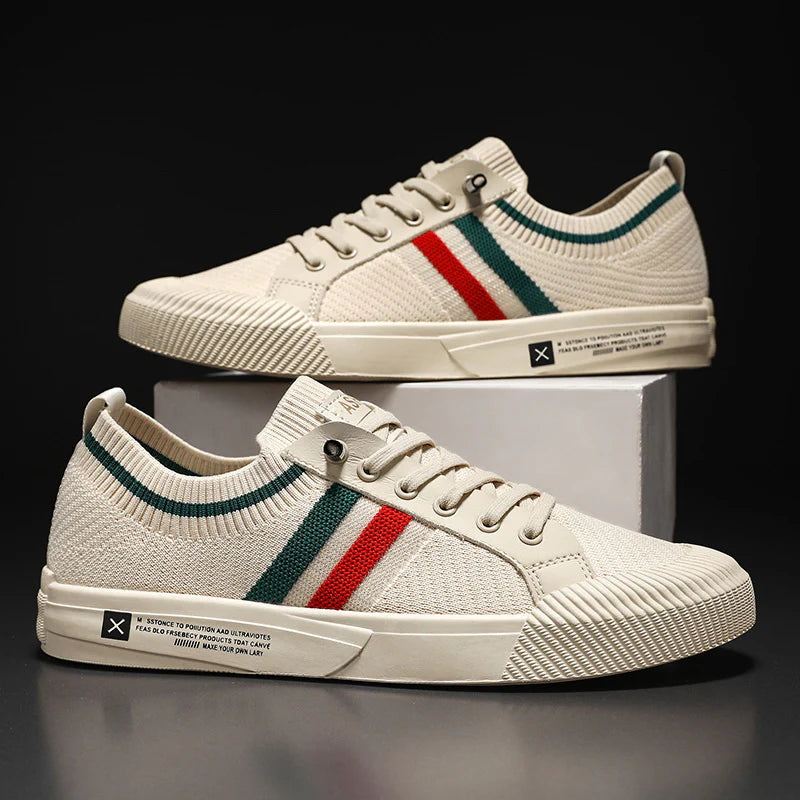 Marco — Sneaker in Maglia con Banda Tricolore