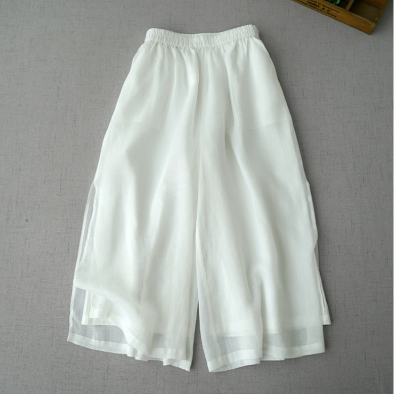Pantaloni in Lino Lila