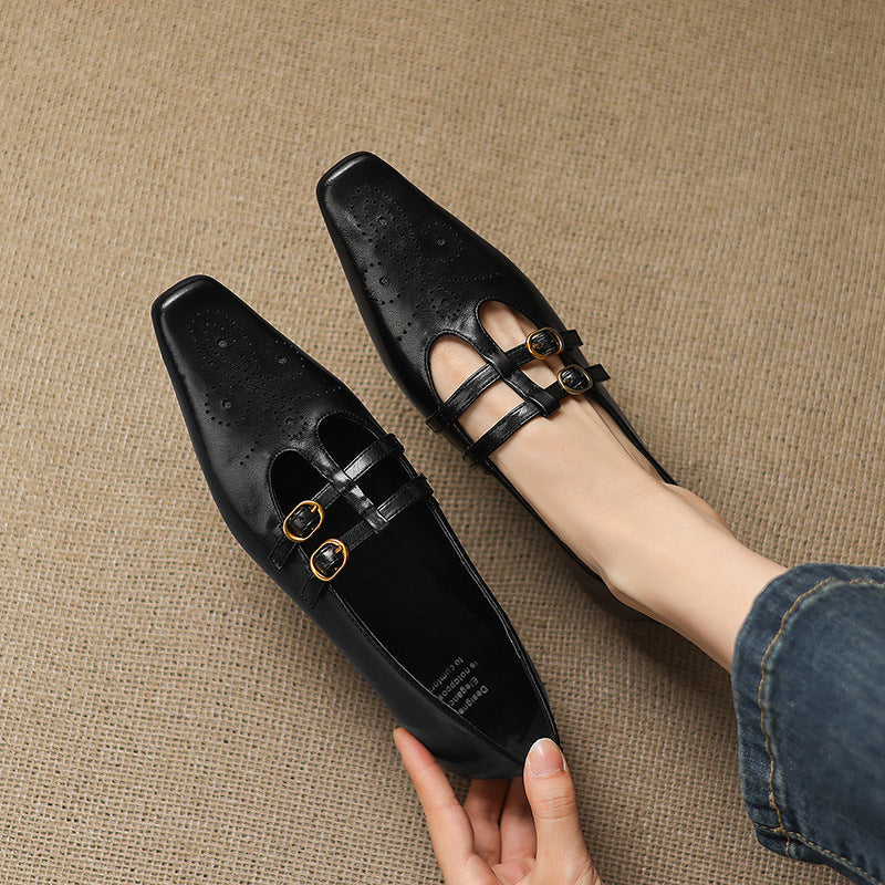 Ceyla | Mary Jane Flat con doppia cinghia brogue