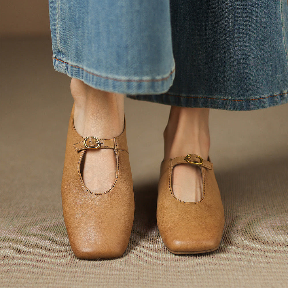 Catriona | Mary Jane Flat con Tacco Alto
